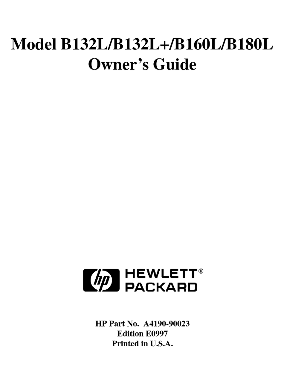 HP B132L+ OWNER'S MANUAL Pdf Download | ManualsLib