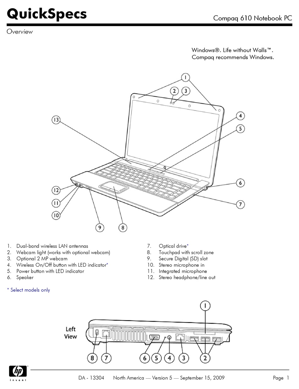 HP QUICKSPECS 610 QUICKSPECS Pdf Download ManualsLib