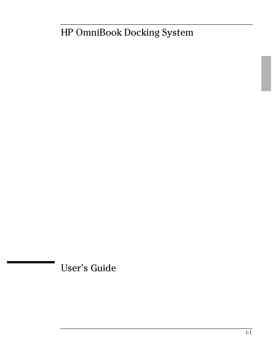 HP DOCKING SYSTEM USER MANUAL Pdf Download ManualsLib
