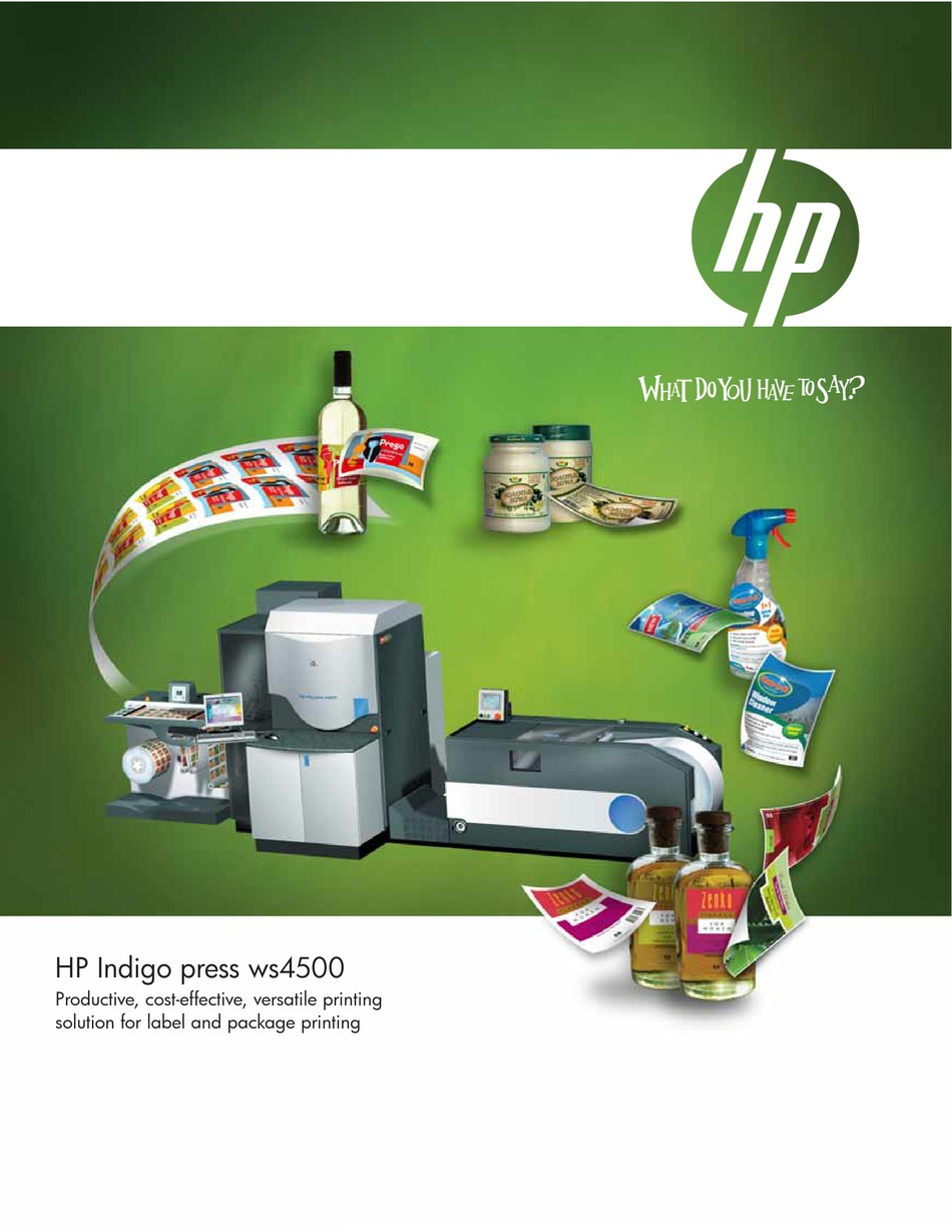 HP INDIGO PRESS WS4500 BROCHURE & SPECS Pdf Download | ManualsLib