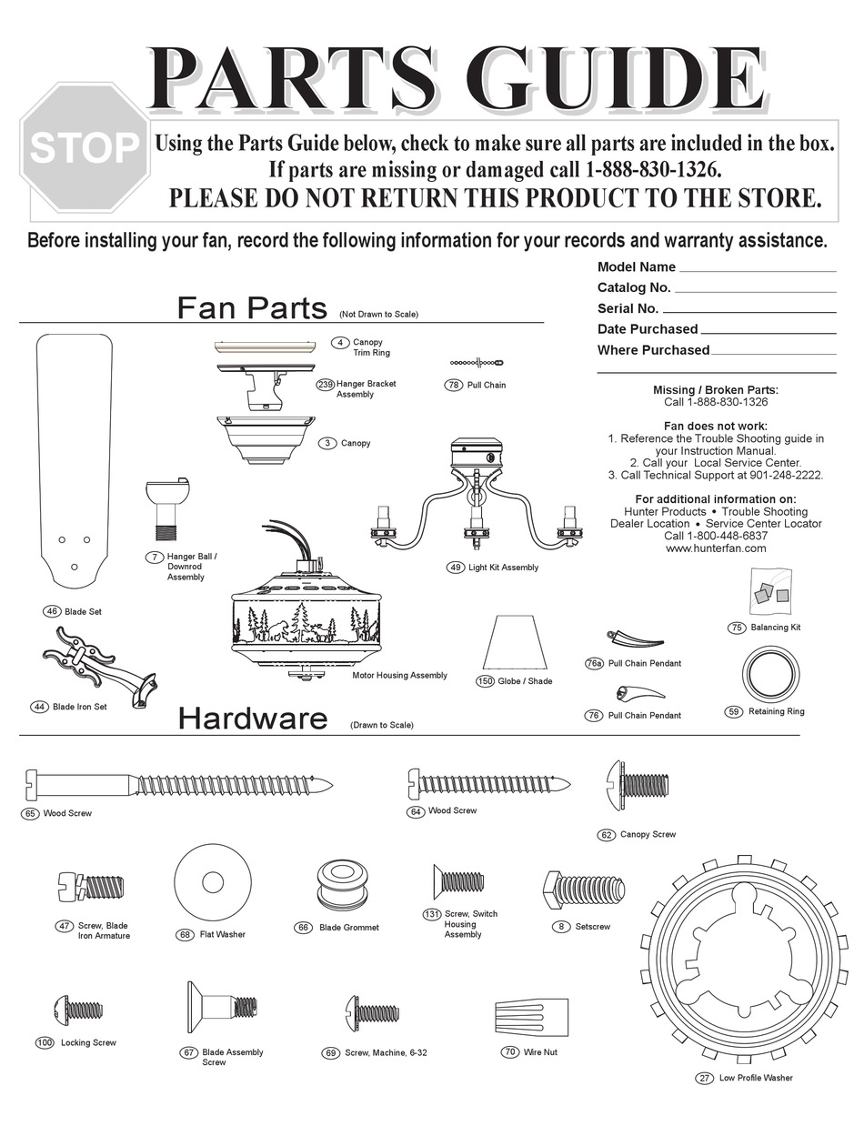 HUNTER 23785 PARTS MANUAL Pdf Download | ManualsLib