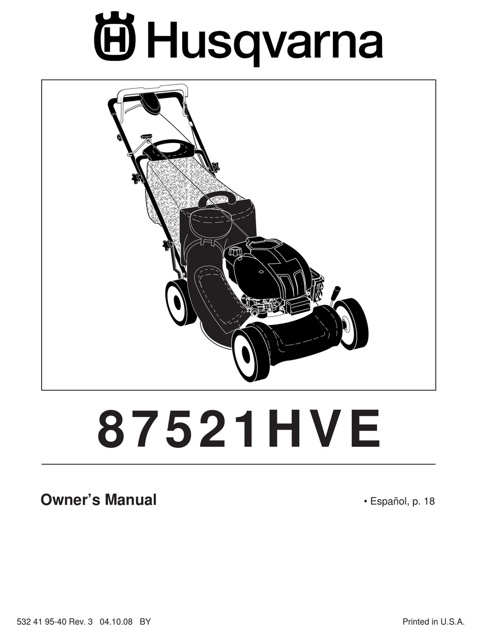 HUSQVARNA 87521HVE OWNER'S MANUAL Pdf Download | ManualsLib