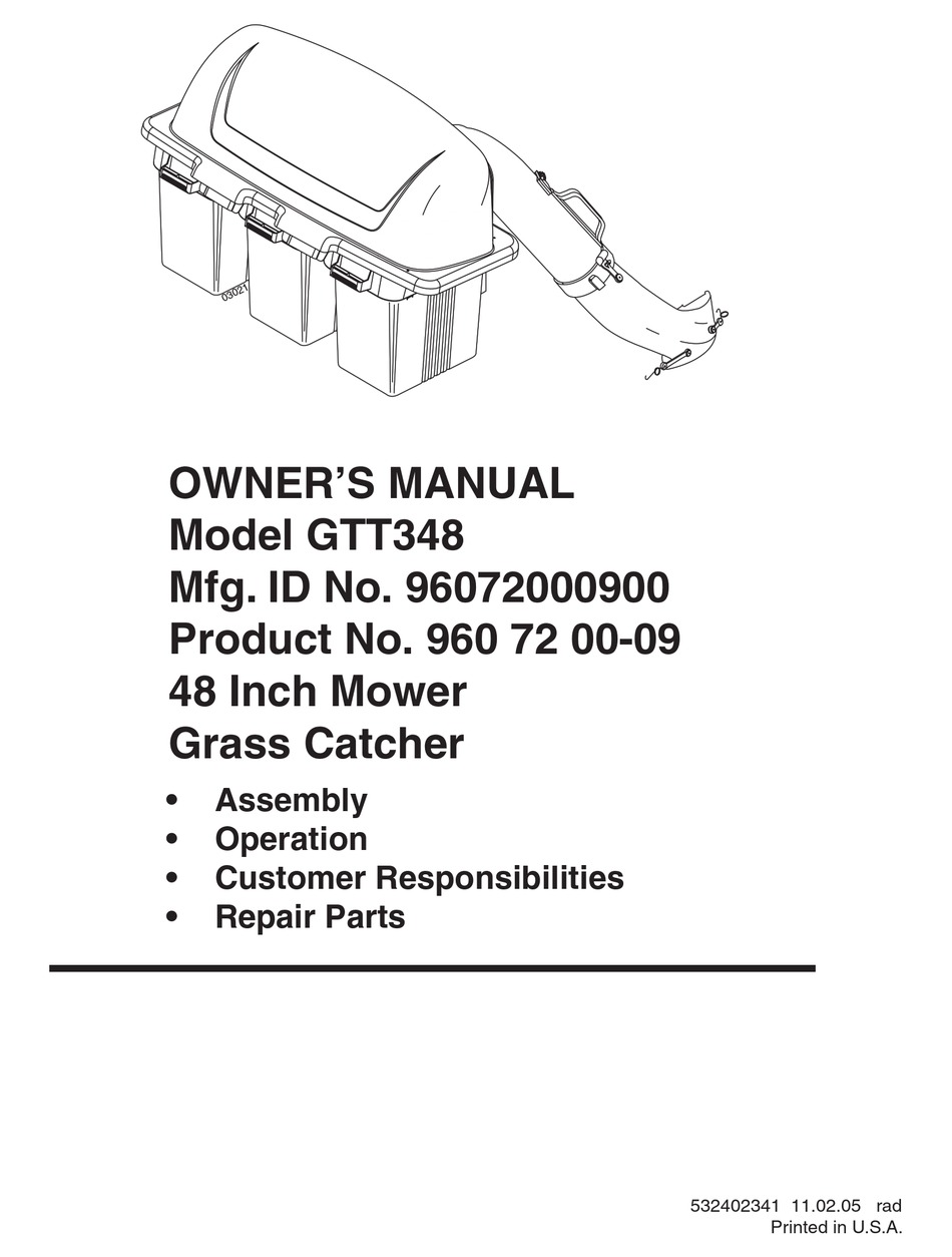 HUSQVARNA GTT348 OWNER'S MANUAL Pdf Download ManualsLib