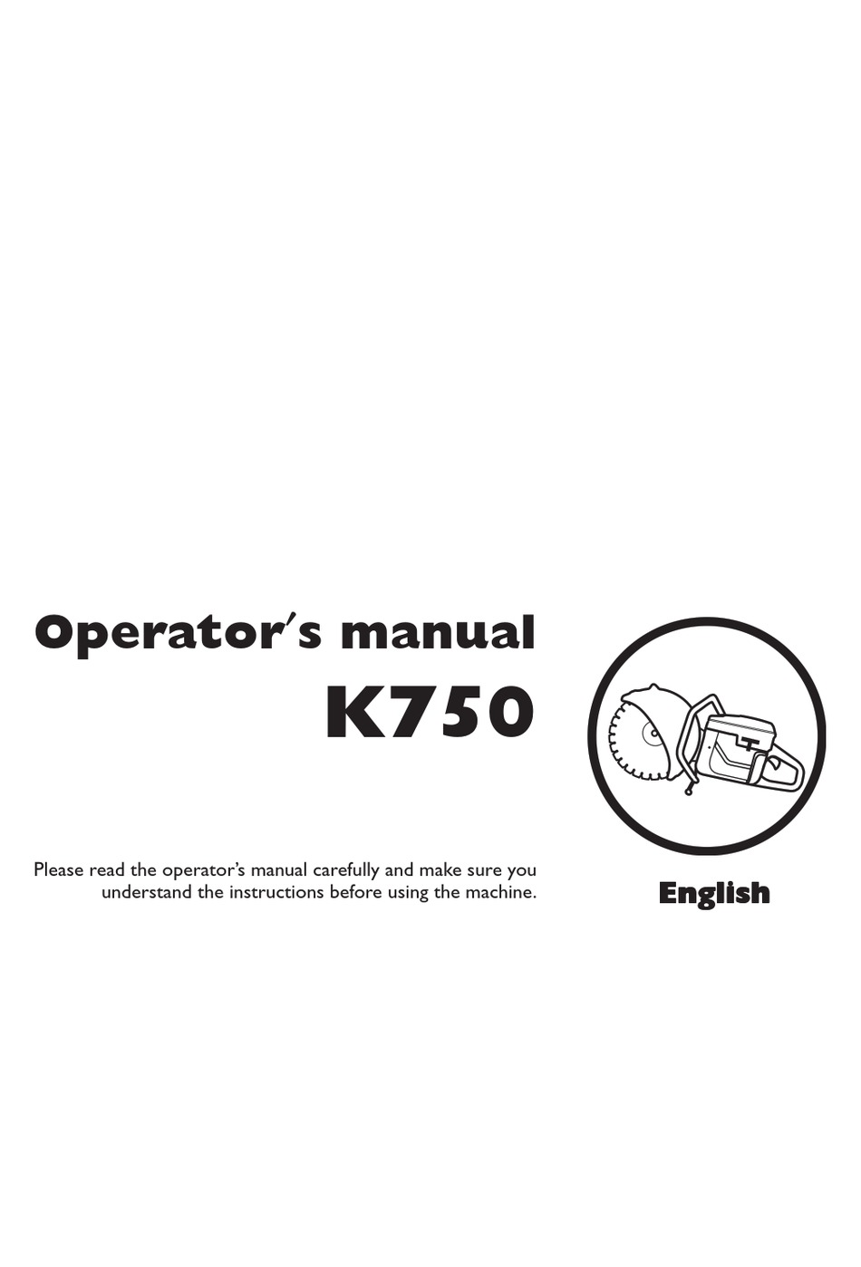 Husqvarna K750 Operator S Manual Pdf Download Manualslib