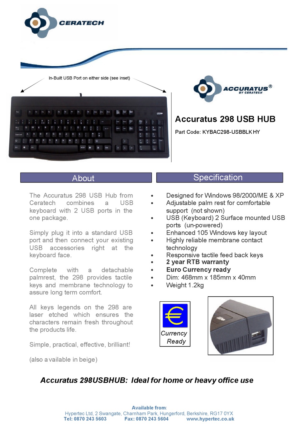 CERATECH USB HUB ACCURATUS 298 SPECIFICATION Pdf Download ManualsLib