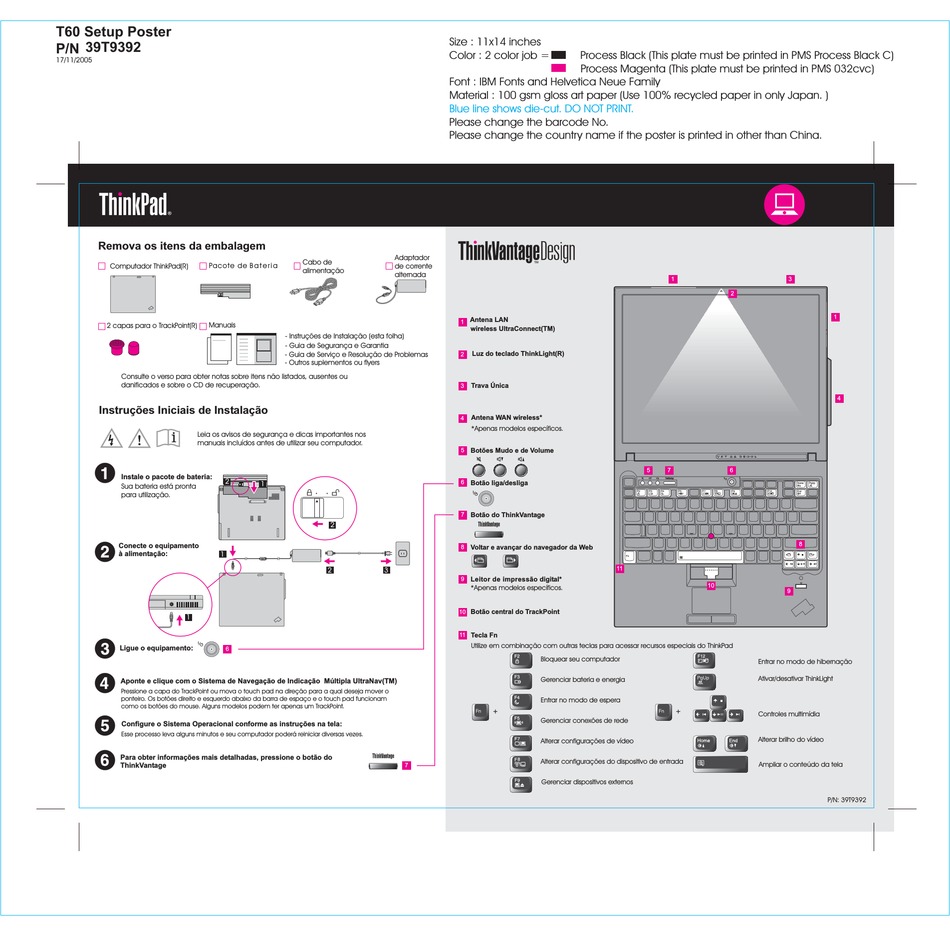 IBM THINKVANTAGE T60 SETUP POSTER Pdf Download | ManualsLib