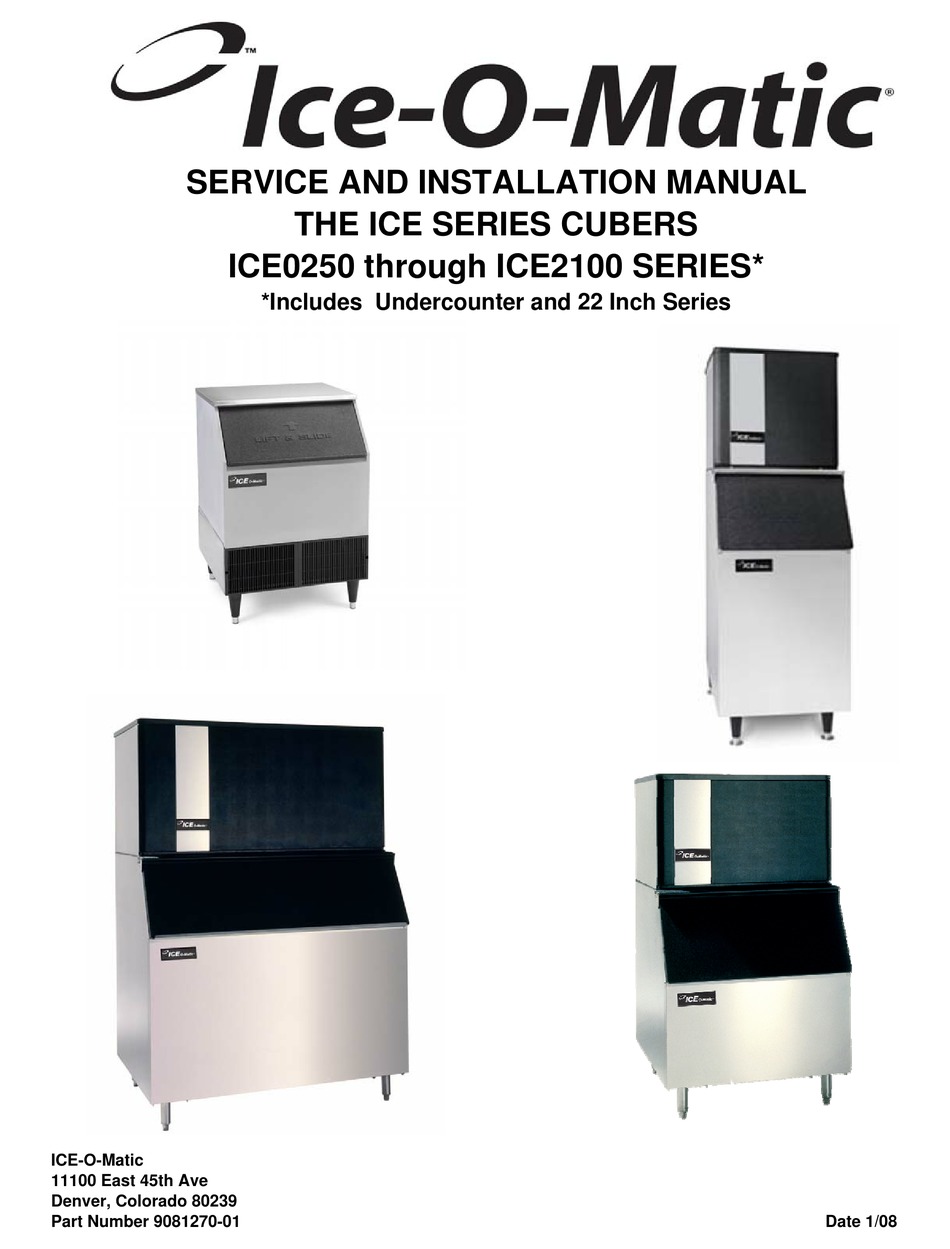 Ice O Matic Ice0250 Series Service And Installation Manual Pdf Download Manualslib