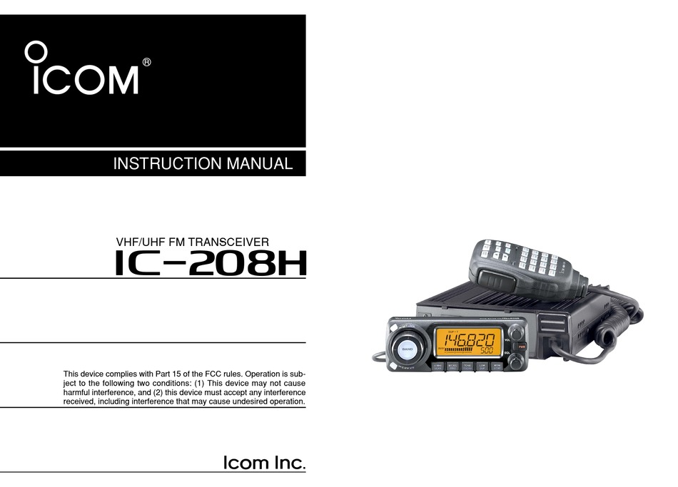 icom ic 208h manual
