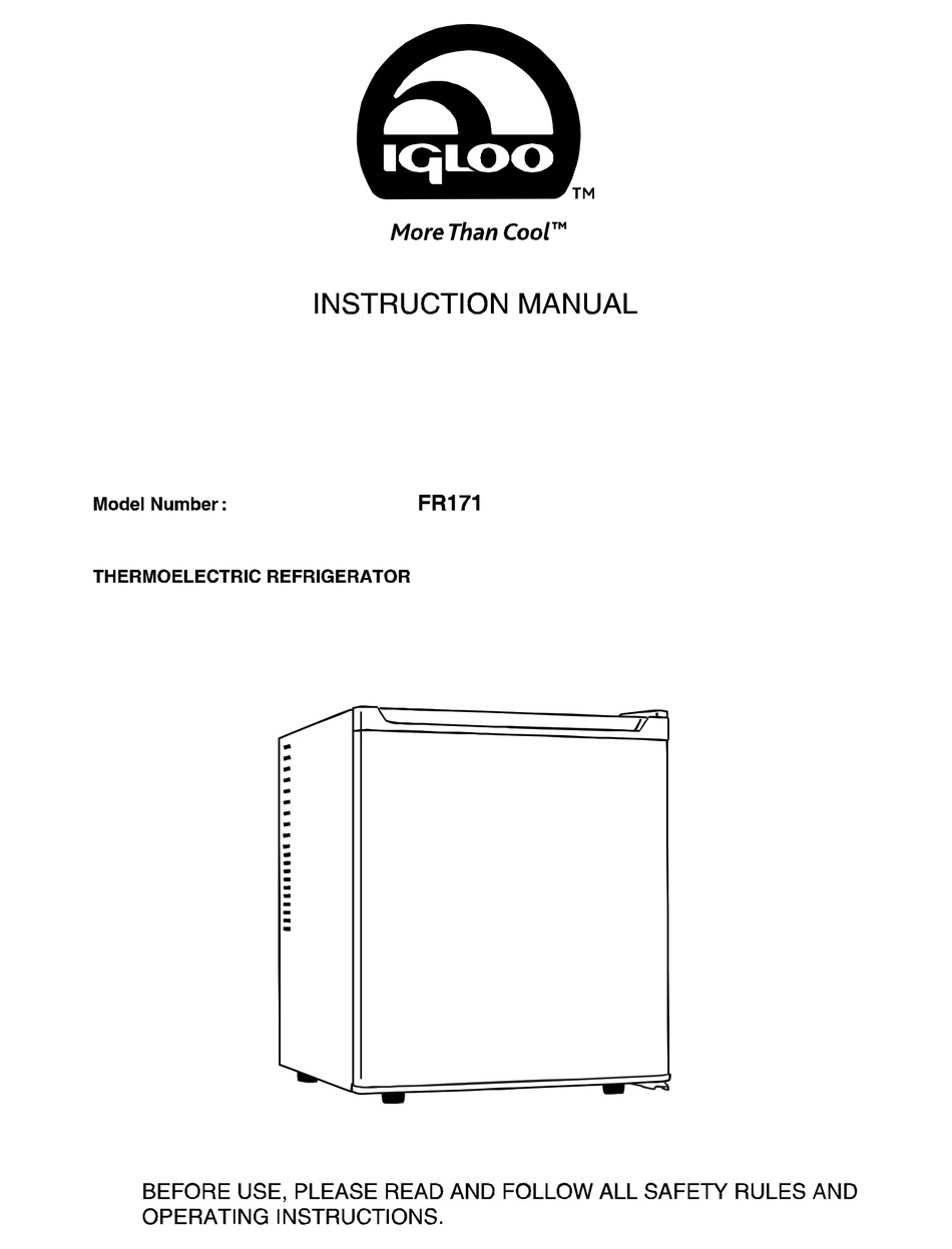 IGLOO FR171 INSTRUCTION MANUAL Pdf Download ManualsLib
