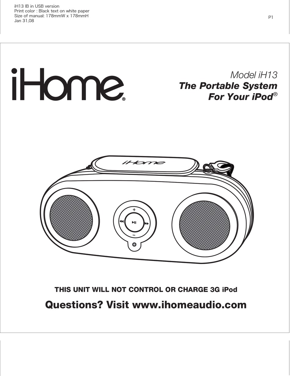 IHOME IH13 QUICK START MANUAL Pdf Download ManualsLib