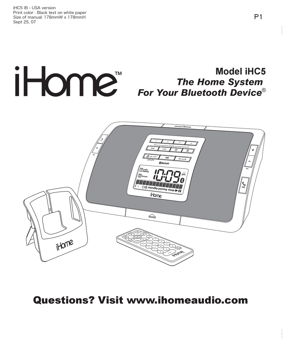 bluetooth ihome pairing