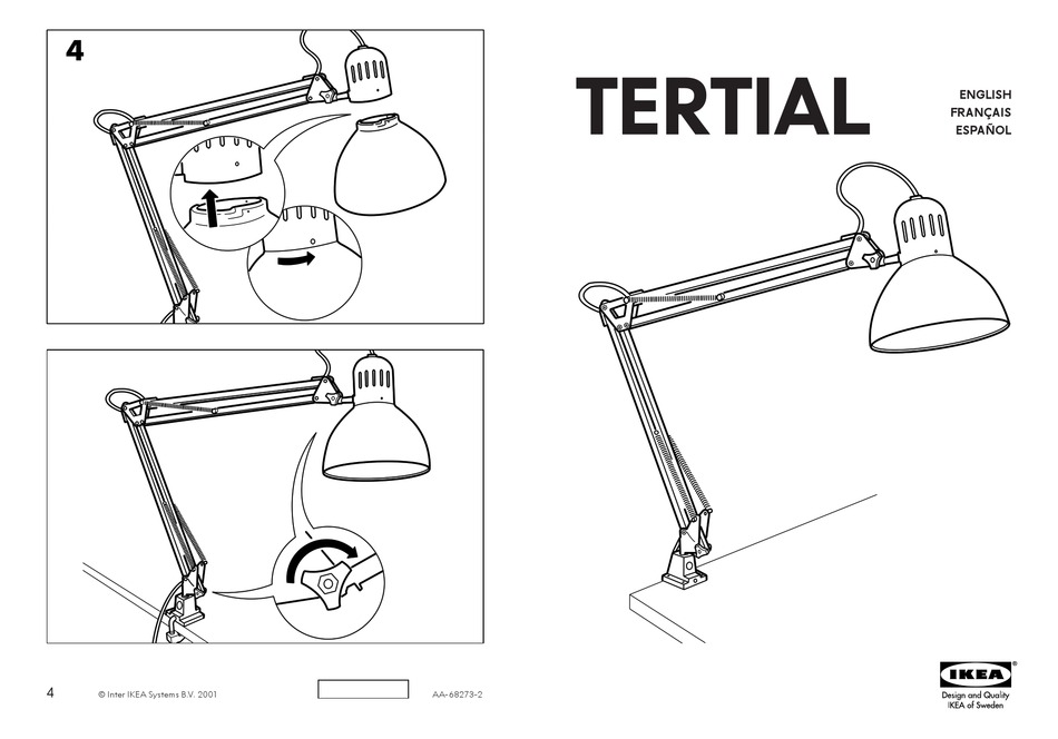 Ikea Tertial Aa 68273 2 Assembly, Table Lamp Assembly Instructions