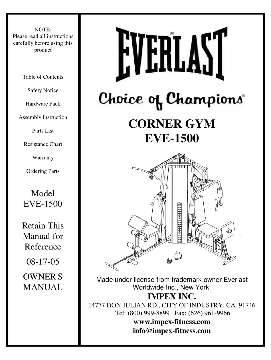 Everlast multi gym discount ev500