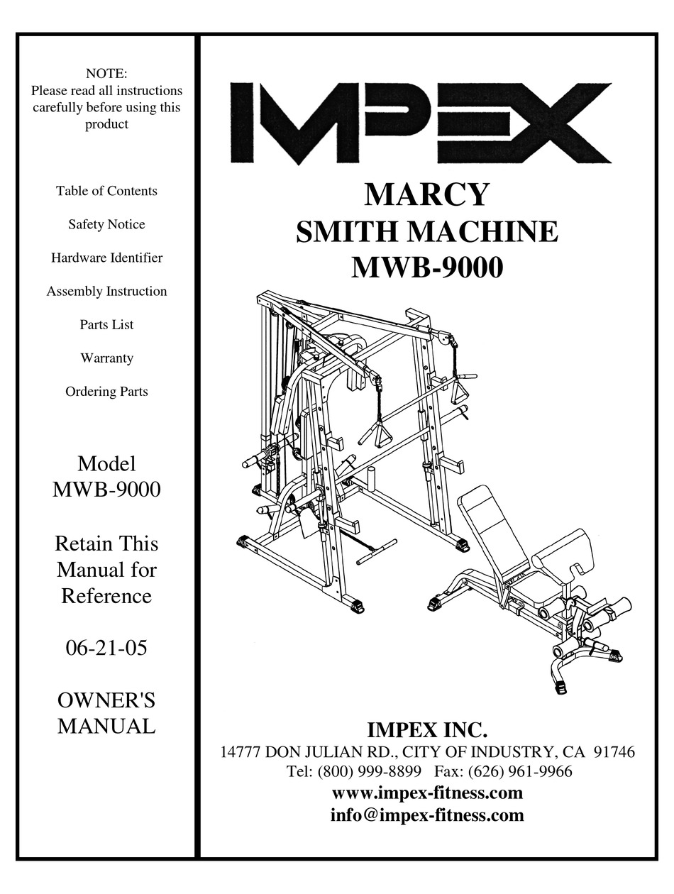 Marcy smith machine assembly instructions new arrivals