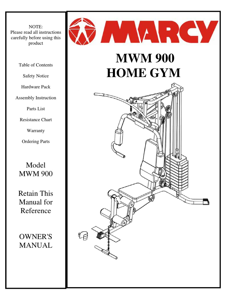 Marcy Mwm 900 Owner S Manual Pdf Download Manualslib