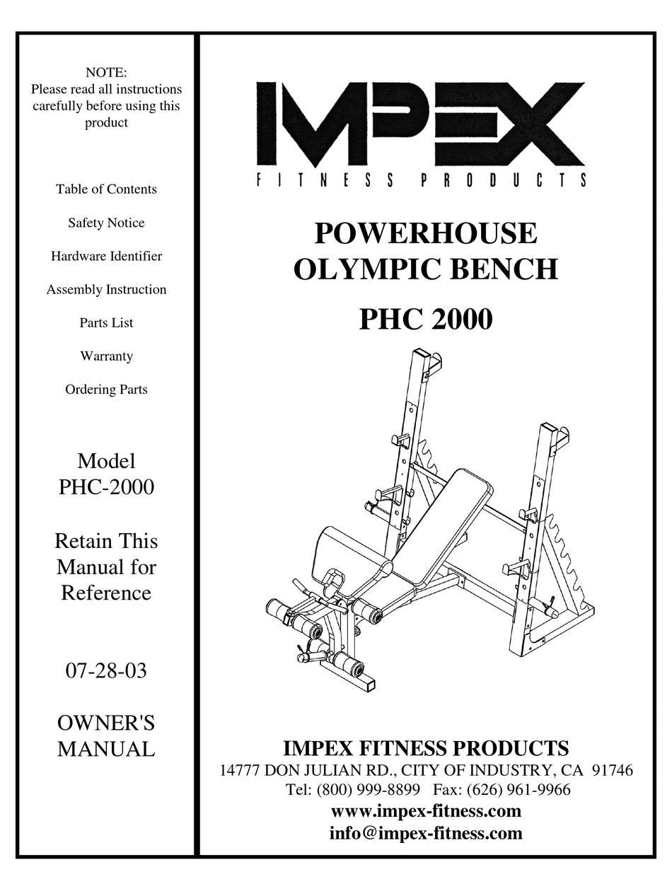 IMPEX POWERHOUSE PHC 2000 OWNER S MANUAL Pdf Download ManualsLib