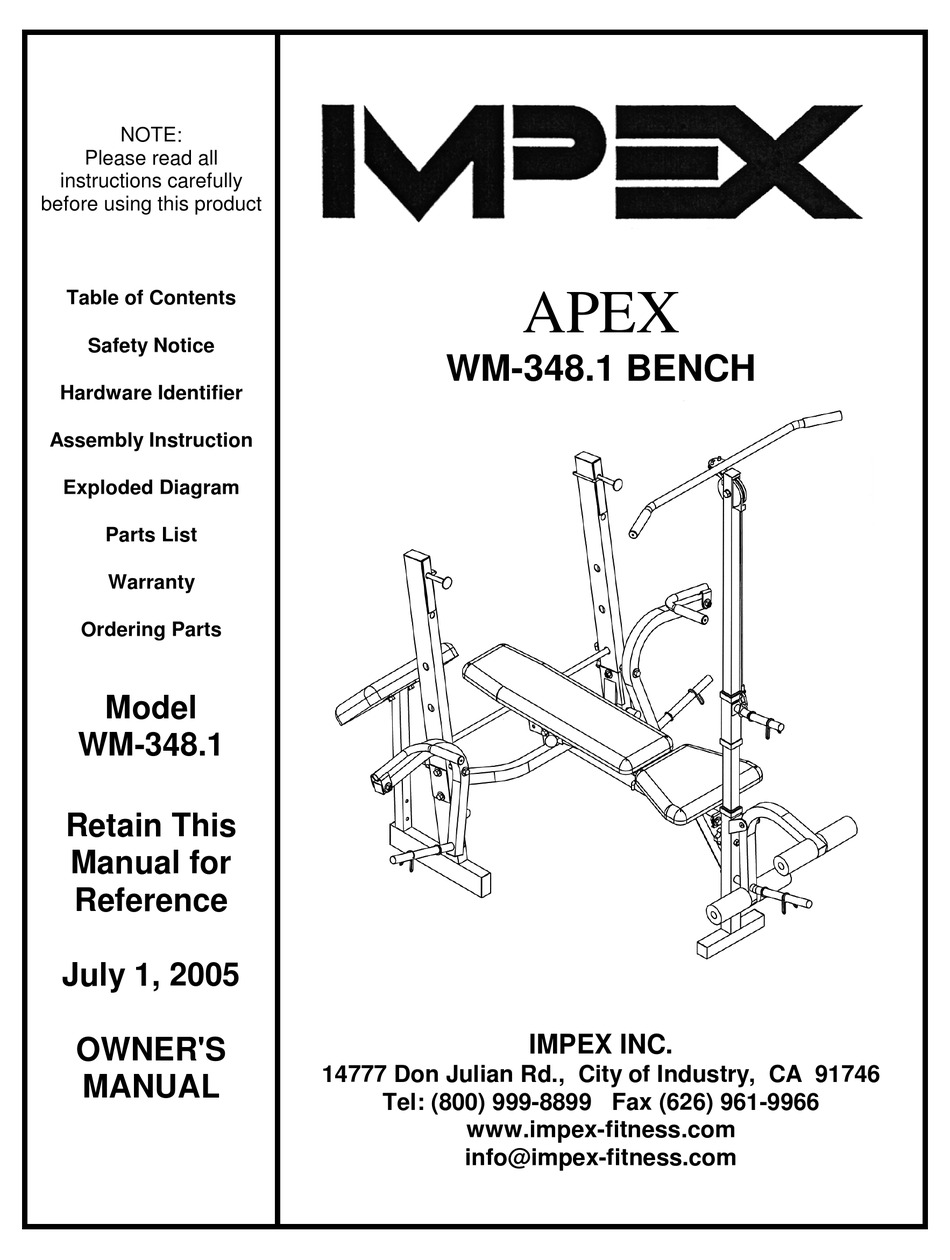 IMPEX APEX WM 348.1 OWNER S MANUAL Pdf Download ManualsLib