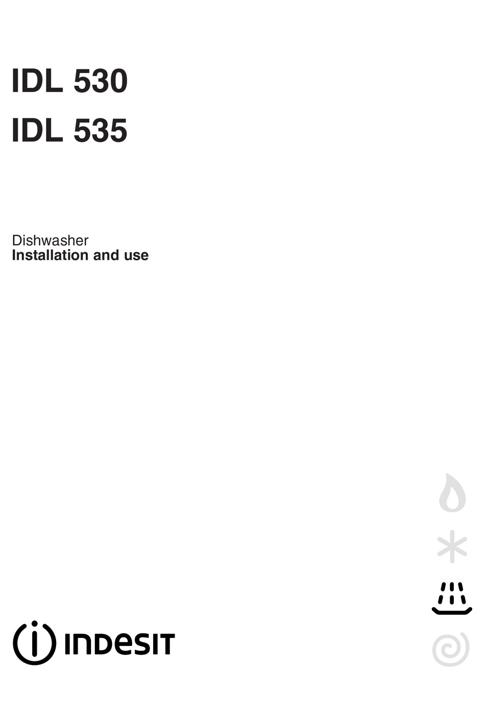 INDESIT IDL 530 INSTALLATION AND USE 