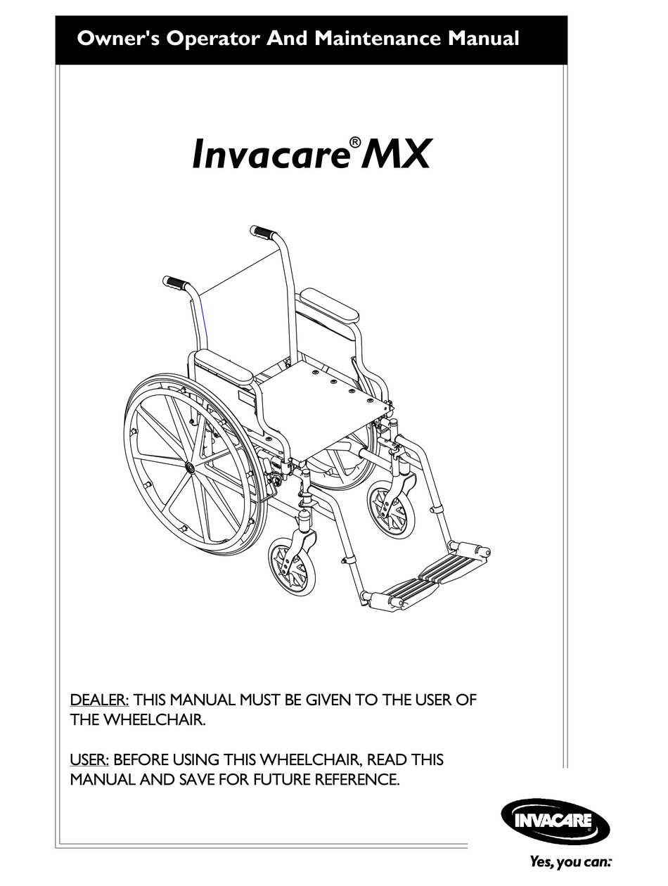 INVACARE MX OPERATING & MAINTENANCE MANUAL Pdf Download ManualsLib