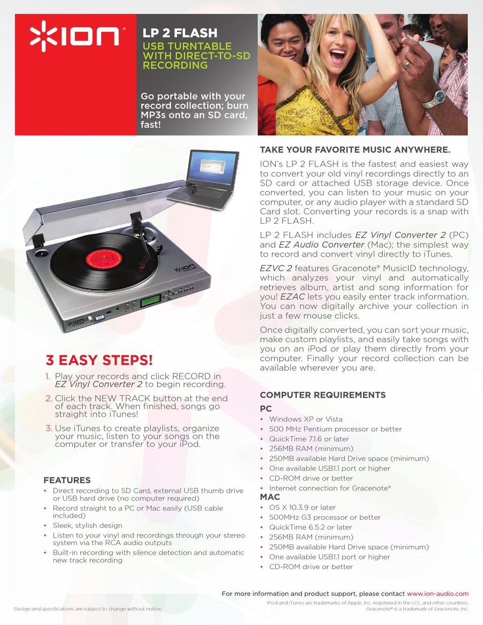 ION LP 2 FLASH SPECIFICATION SHEET Pdf Download | ManualsLib