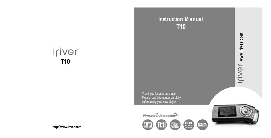 IRIVER T10 INSTRUCTION MANUAL Pdf Download | ManualsLib