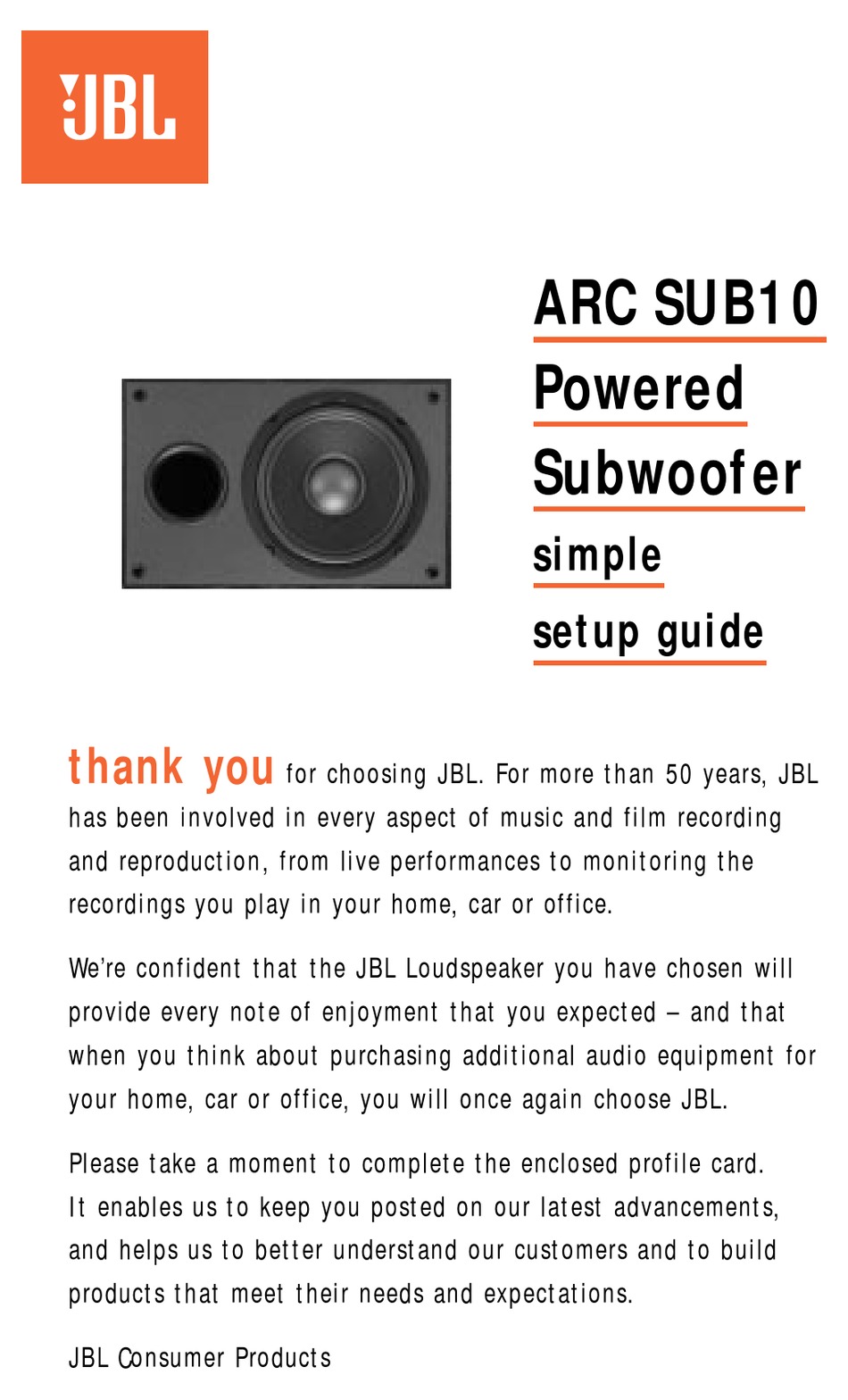 jbl arc sub 10