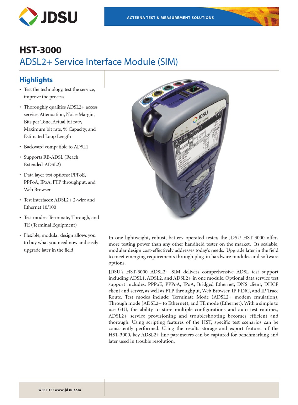 jdsu hst 3000 ethernet testing