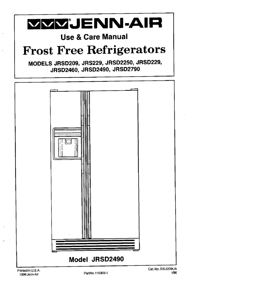Jenn Air Jrsd2490 Use And Care Manual - Jrsd209 Wiring Diagram Jenn Air Jrsd2490 Use And Care Manual - Jrsd209 Wiring Diagram