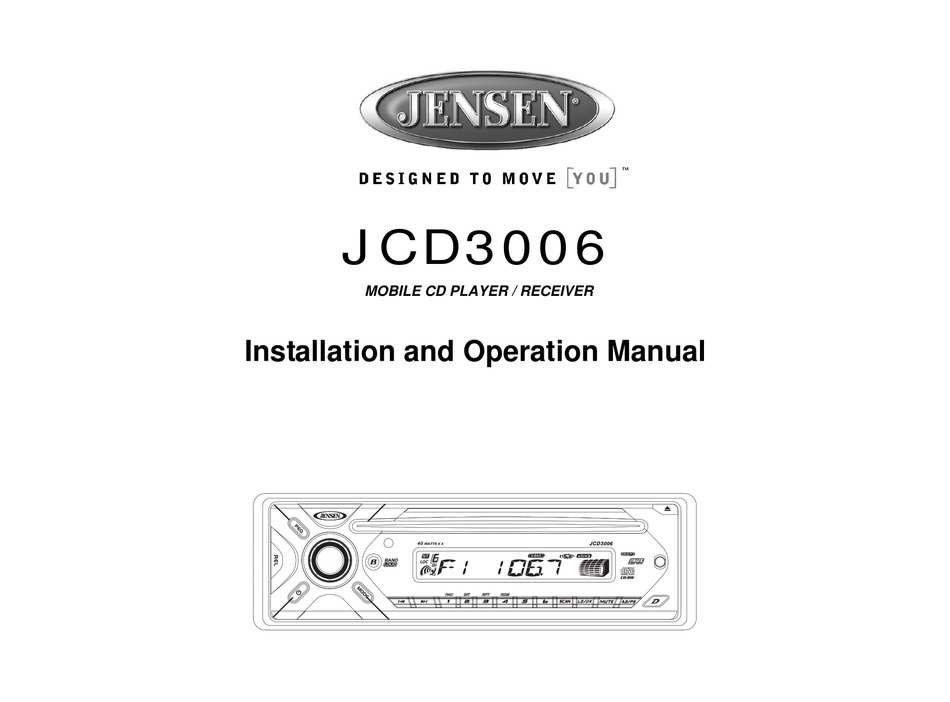 JENSEN JCD3006 INSTALLATION AND OPERATION MANUAL Pdf Download | ManualsLib