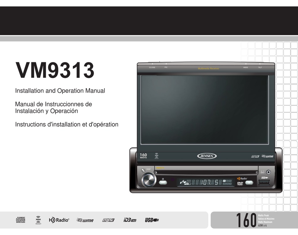 Installation operation manual. Магнитола Jensen vm9114r инструкция. Инструкция yt-9313.