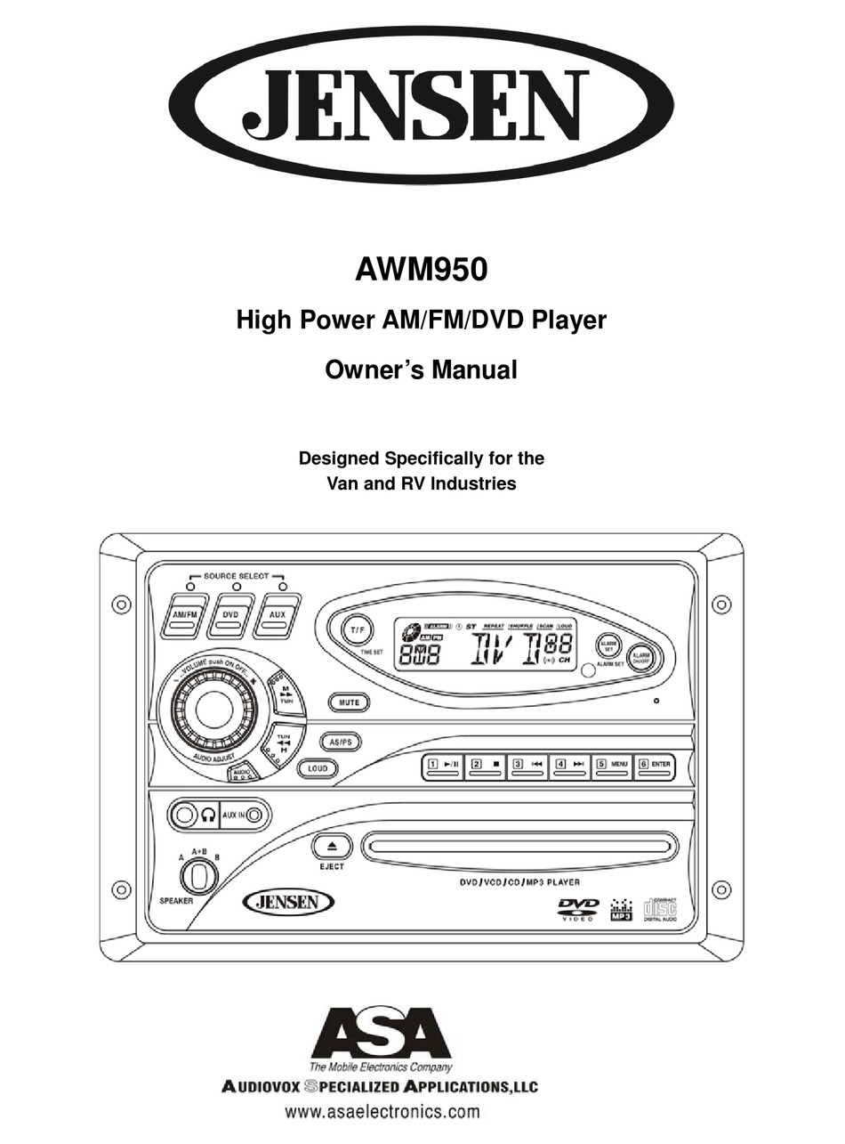 JENSEN AWM950 OWNER'S MANUAL Pdf Download | ManualsLib