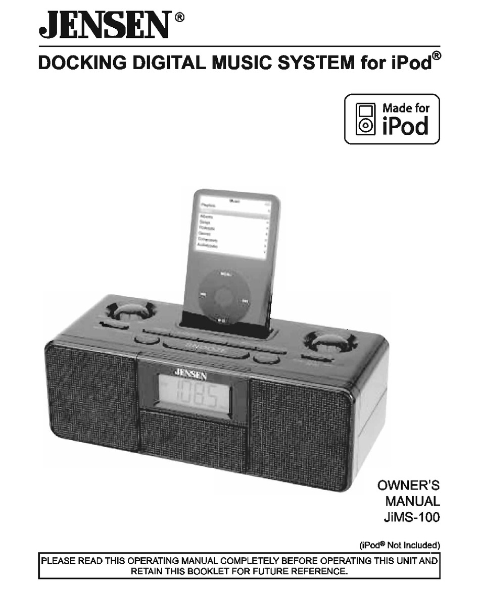 Jensen Jims 100 Owner S Manual Pdf Download Manualslib