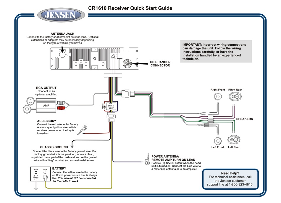 JENSEN RECEIVER CR1610 QUICK START MANUAL Pdf Download | ManualsLib