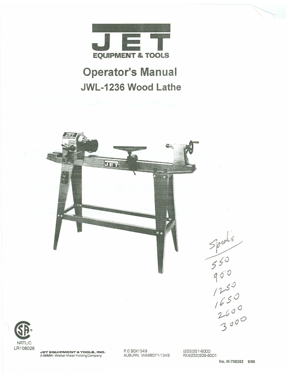 JET JWL-1236 OPERATOR'S MANUAL Pdf 