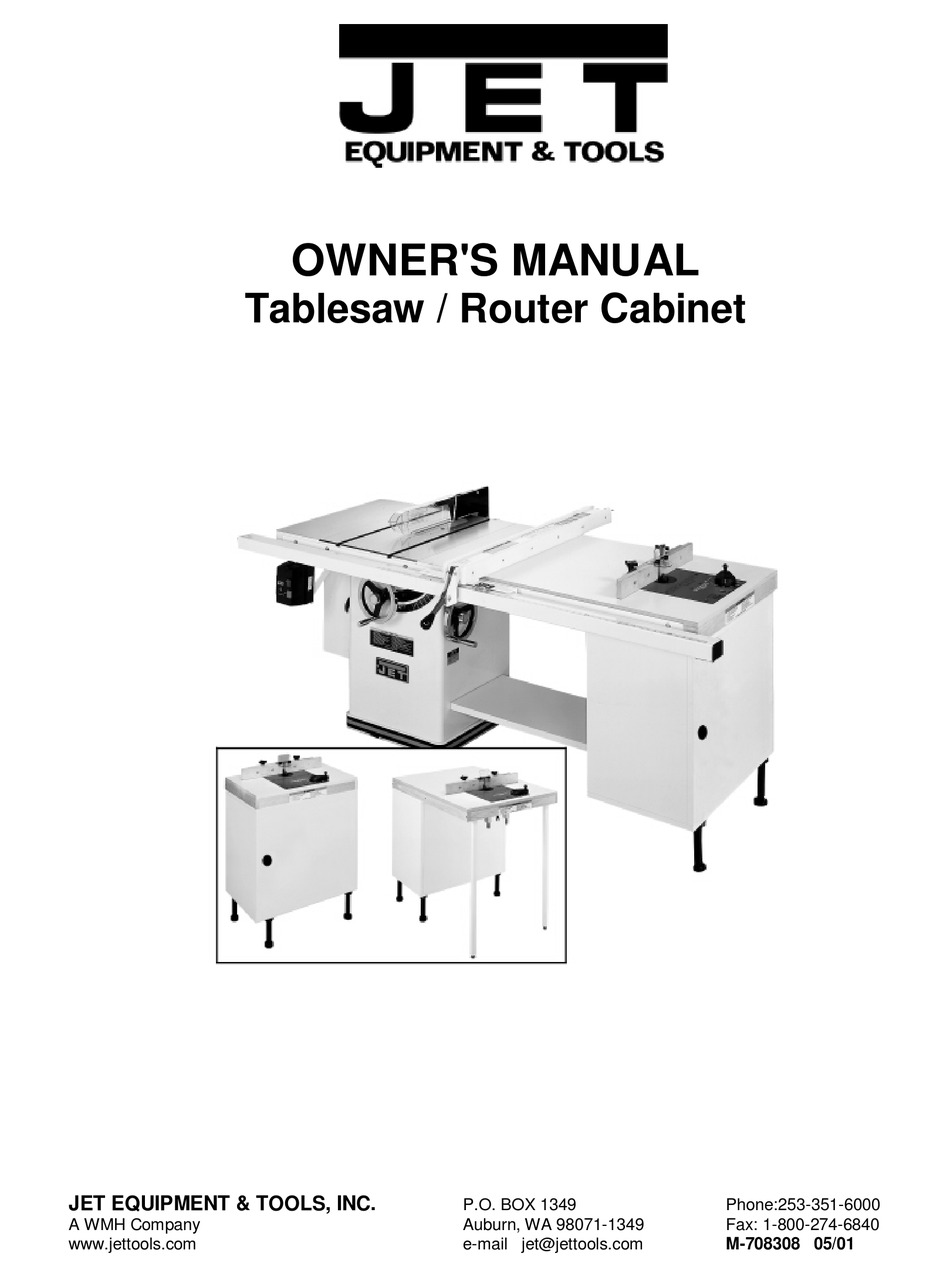 JET TABLE SAW OWNER'S MANUAL Pdf Download ManualsLib