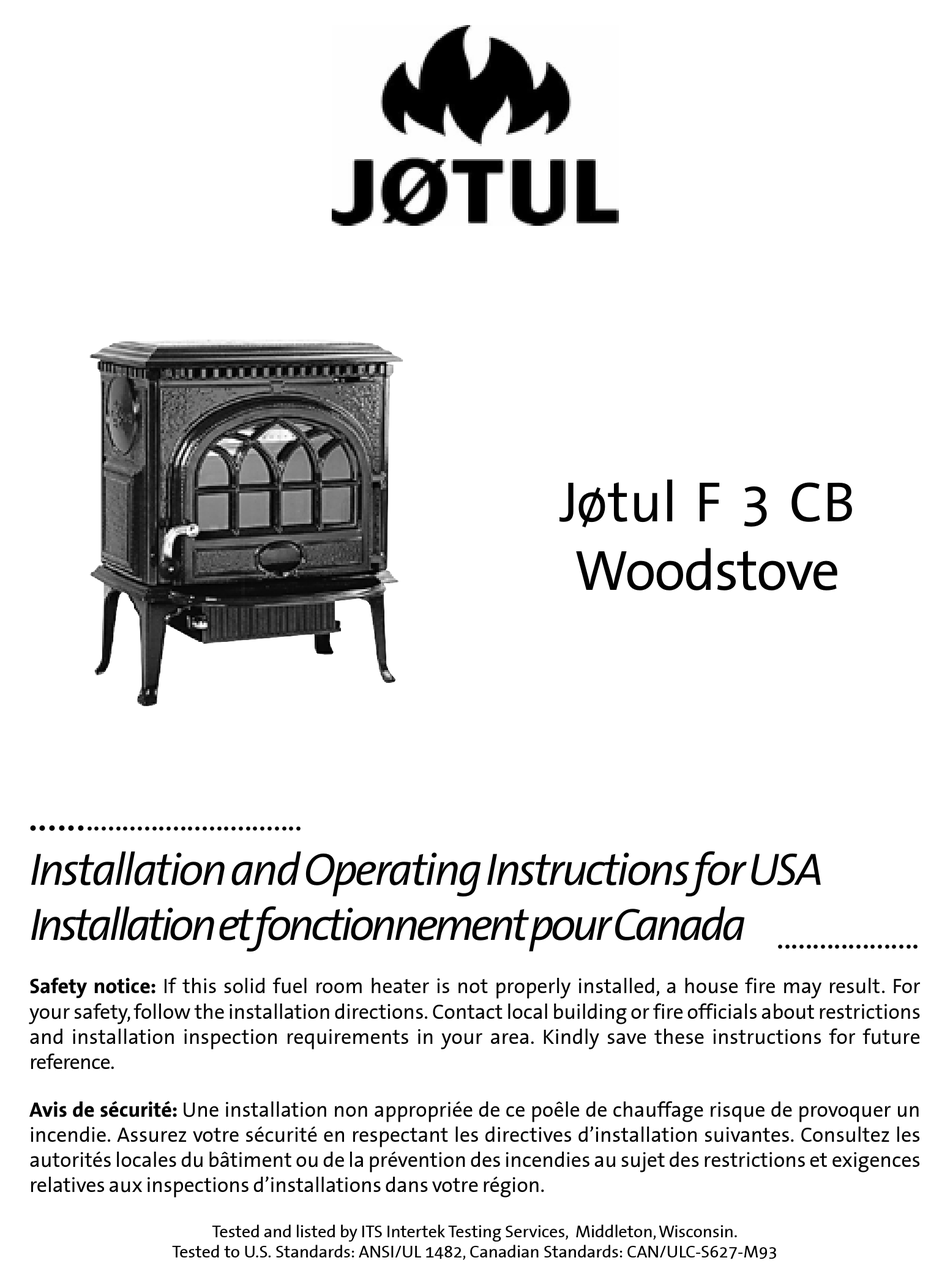 Jotul F 3 Installation And Operating Instructions Manual Pdf Download Manualslib