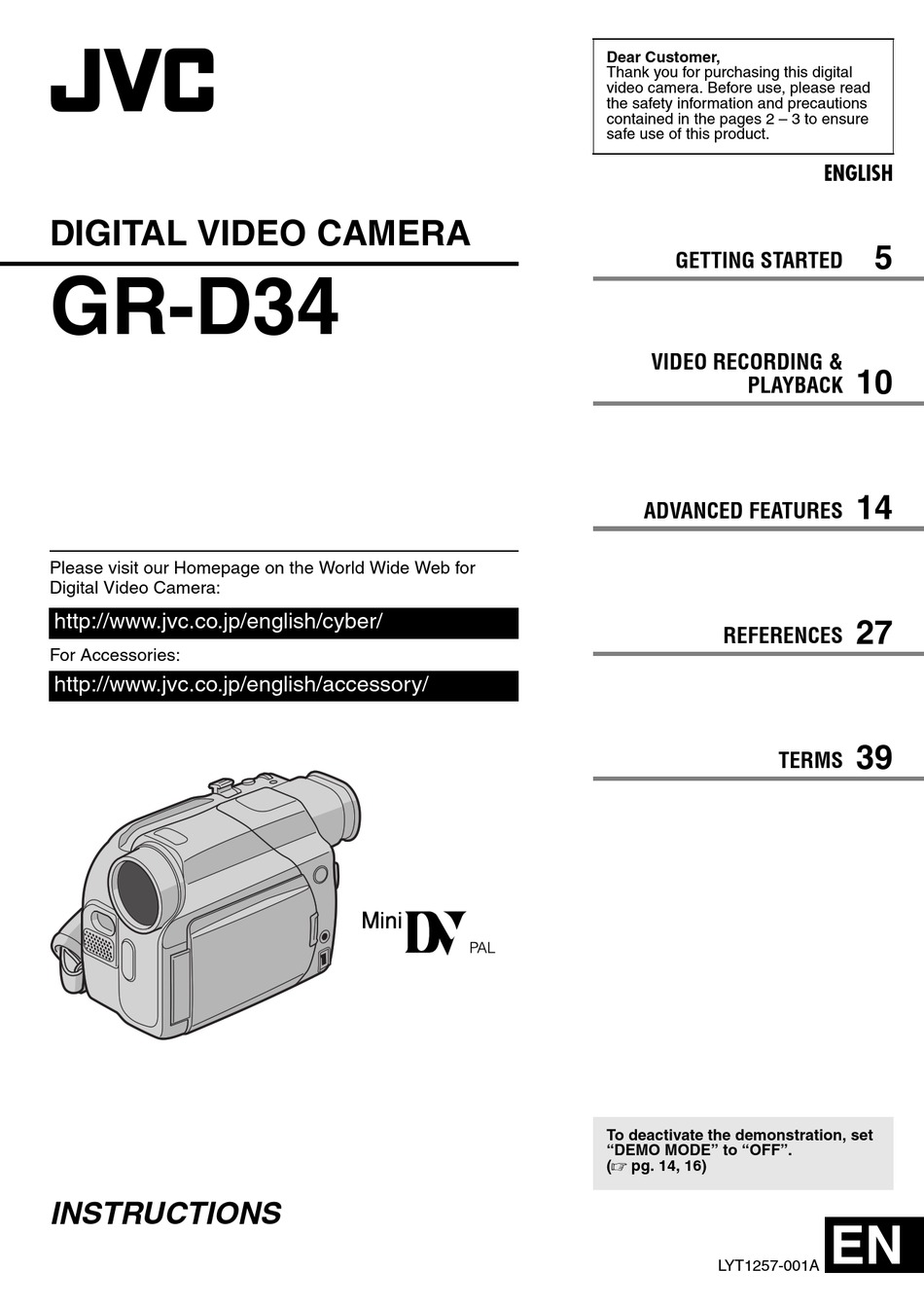 JVC DIGITAL VIDEO CAMERA GRD34 INSTRUCTIONS MANUAL Pdf Download