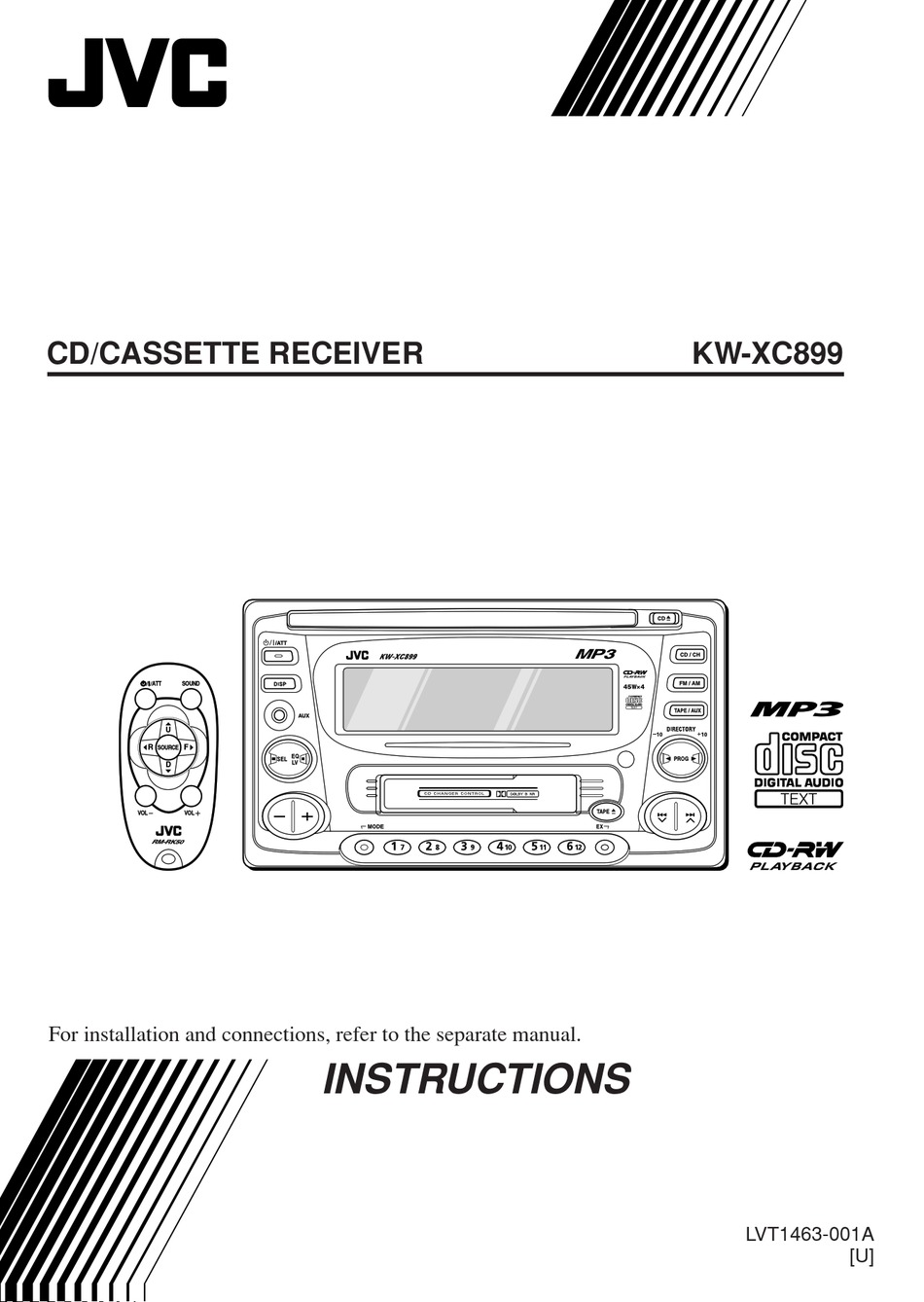 JVC KW-XC899 INSTRUCTIONS MANUAL Pdf Download | ManualsLib