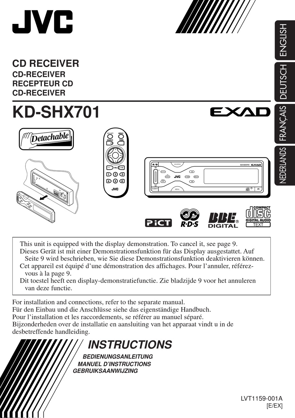 JVC CD RECEIVER KDSHX701 INSTRUCTIONS MANUAL Pdf Download ManualsLib