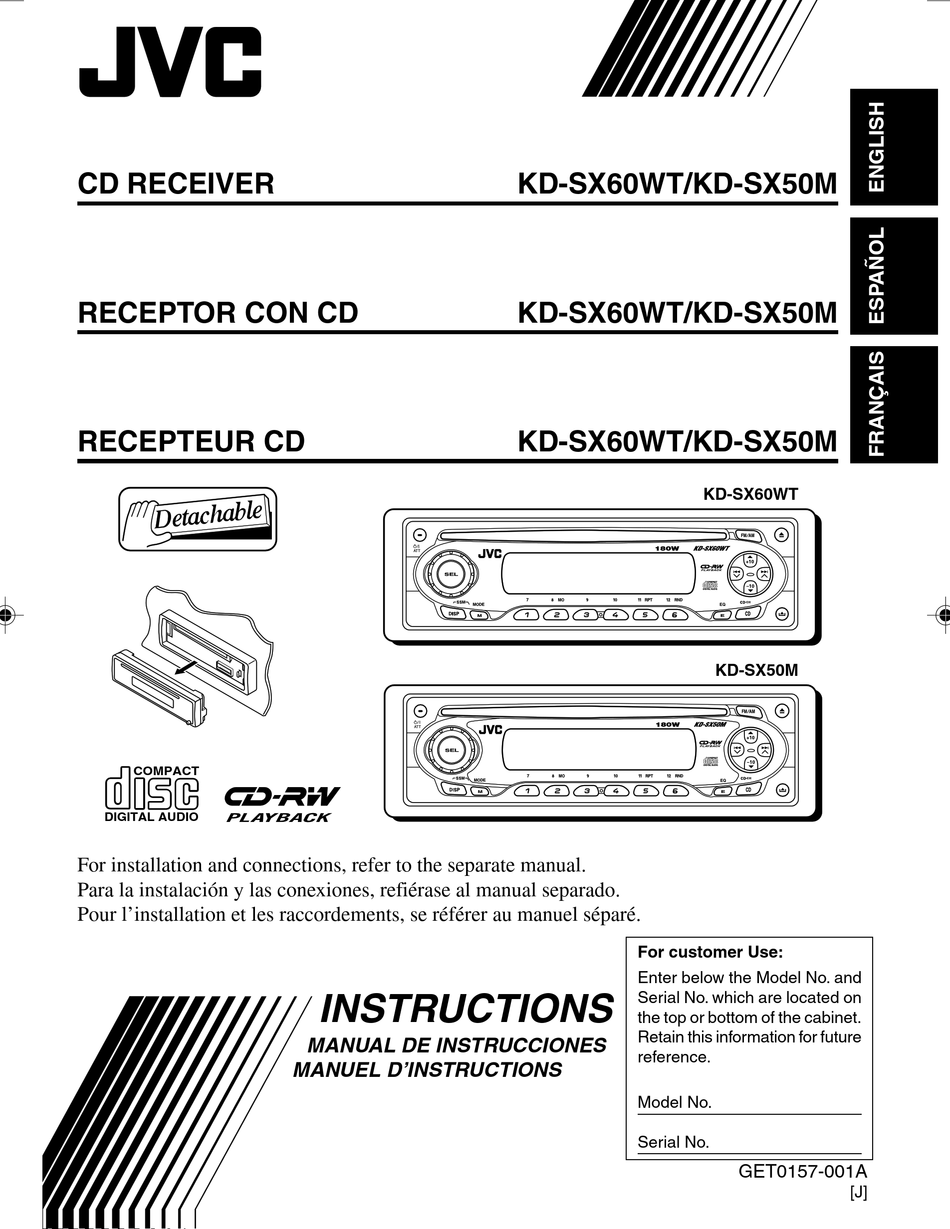 Jvc Kd Sx50m Instruction Manual Pdf