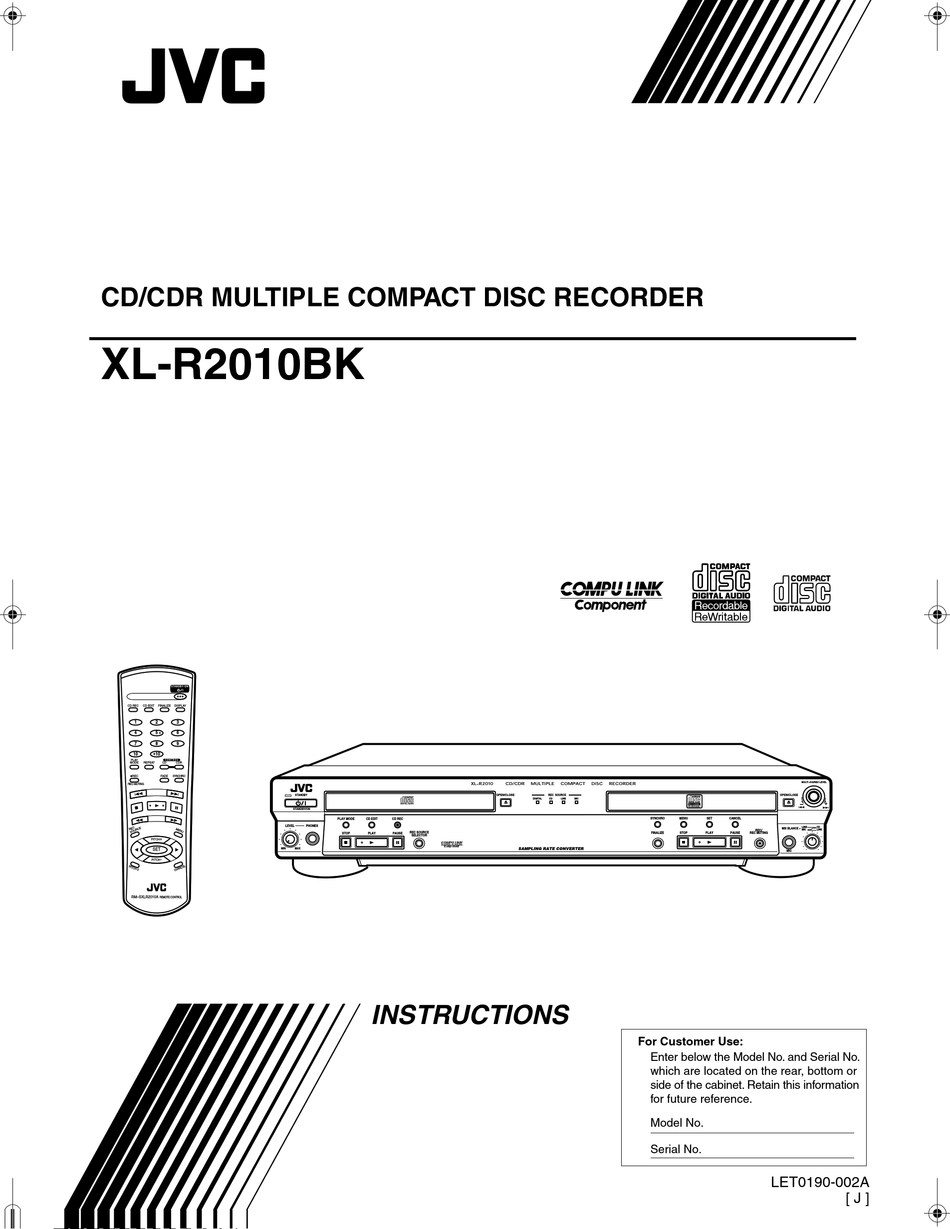 Jvc Xl R2010bk Instructions Manual Pdf Download Manualslib