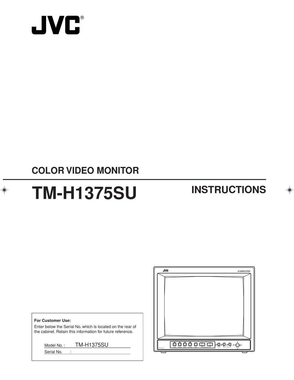 JVC TM-H1375SU INSTRUCTIONS MANUAL Pdf Download | ManualsLib