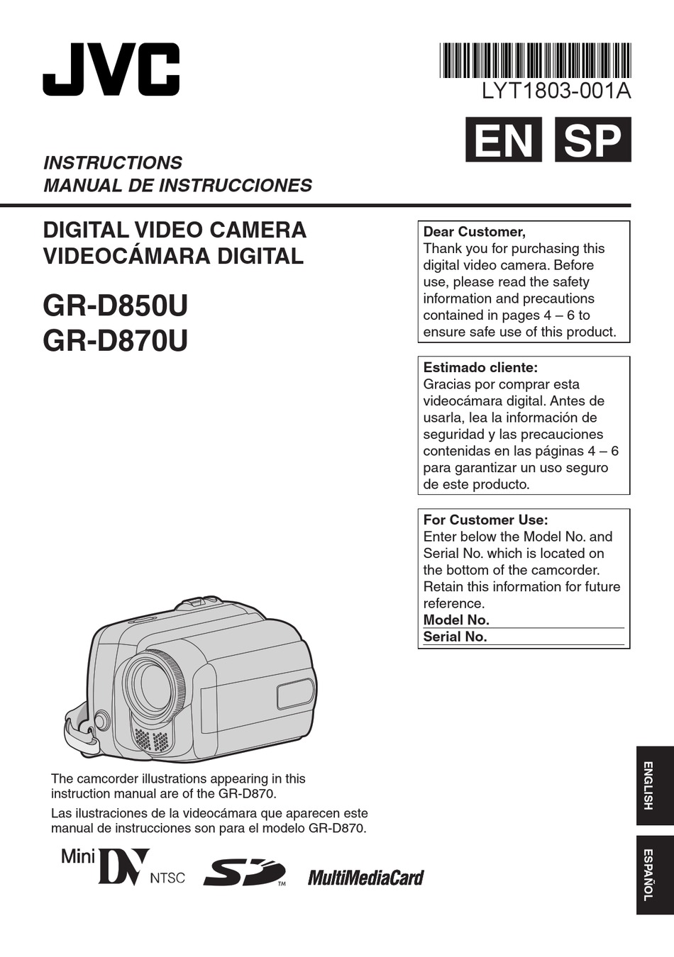 Jvc Gr D850u Instructions Manual Pdf Download Manualslib