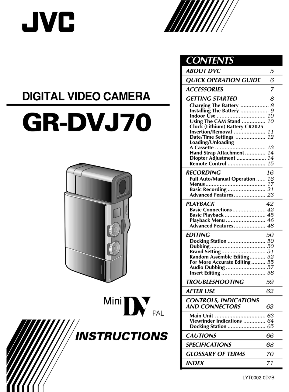JVC GRDVJ70 INSTRUCTIONS MANUAL Pdf Download ManualsLib