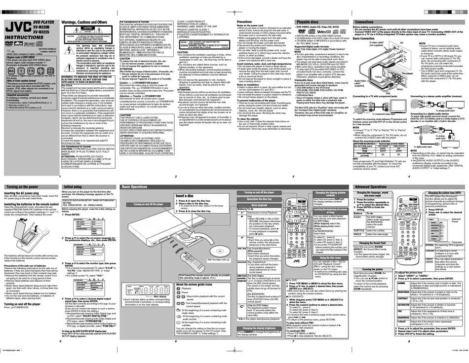 JVC XV-N322S INSTRUCTIONS Pdf Download | ManualsLib