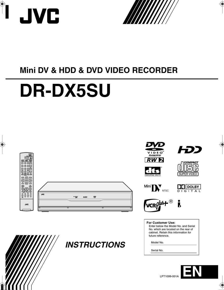 JVC DR-DX5SU INSTRUCTIONS MANUAL Pdf Download | ManualsLib