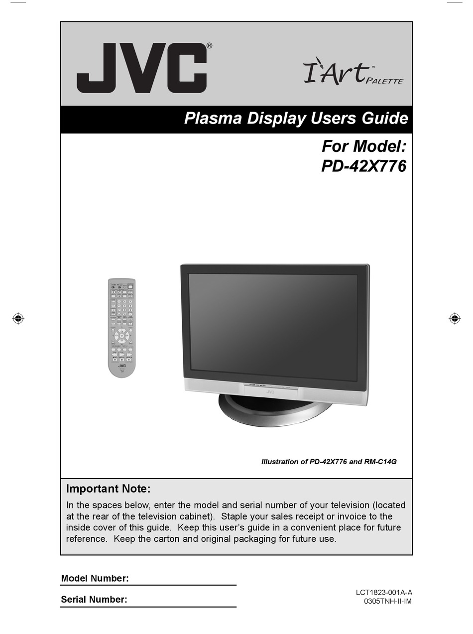 JVC PD-42X776 USER MANUAL Pdf Download | ManualsLib