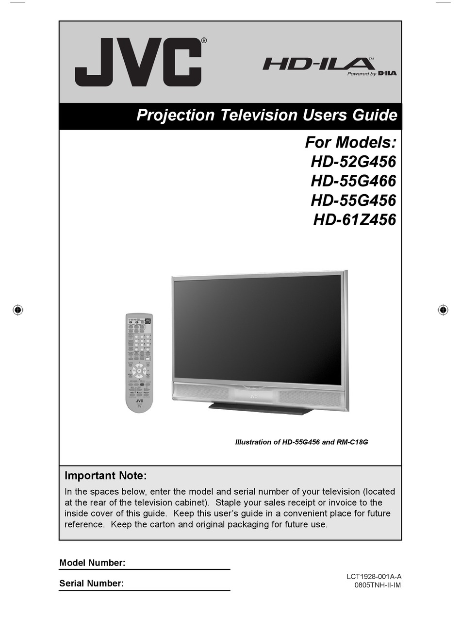 JVC HD-52G456 USER MANUAL Pdf Download | ManualsLib