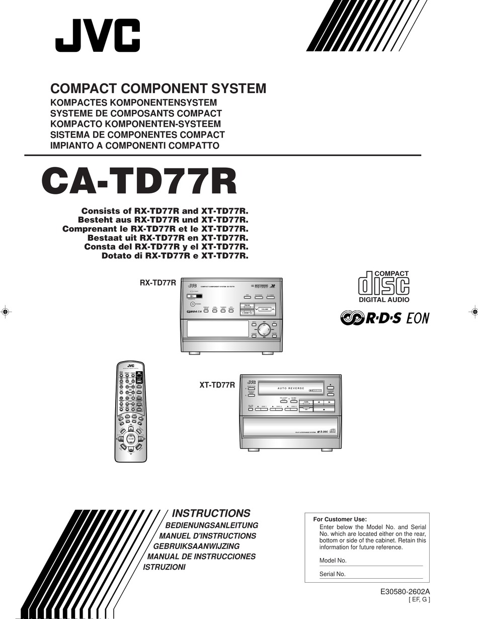 Jvc Ca Td77r Instructions Manual Pdf Download Manualslib