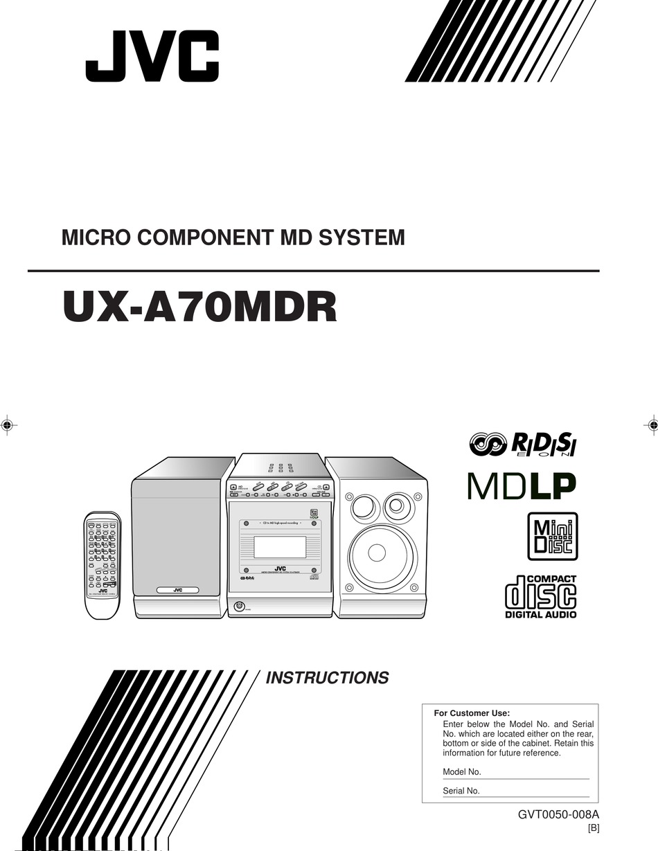 JVC UX-A70MDR INSTRUCTIONS MANUAL Pdf Download | ManualsLib